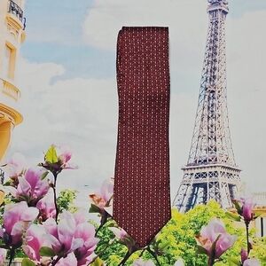 Teo Grimaldi Silk‎ Elegant Red Patterned Men's Tie Made in Italy